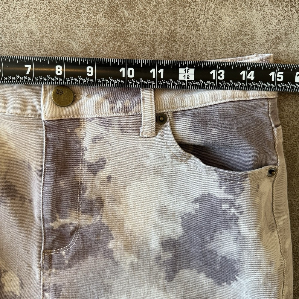 LOGO Lori Goldstein Tie Dye Stretch Twill Skinny Ankle Jeans Womens 8 Lagenlook - Picture 6 of 9